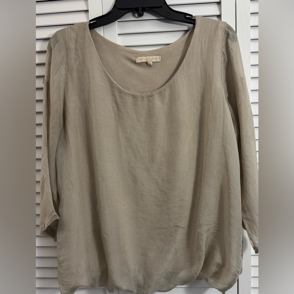 Prontomoda Giusy Italian Womens Blouse Top Silk